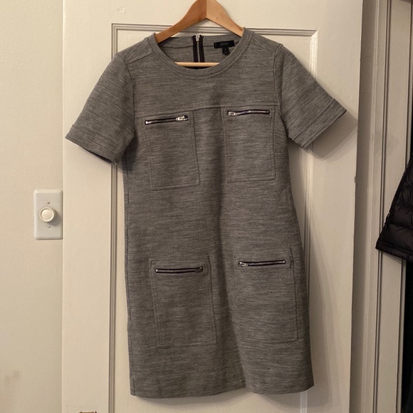 J. Crew Womens A-Line Wool Skirt Size 4 Gray Side Zip Career